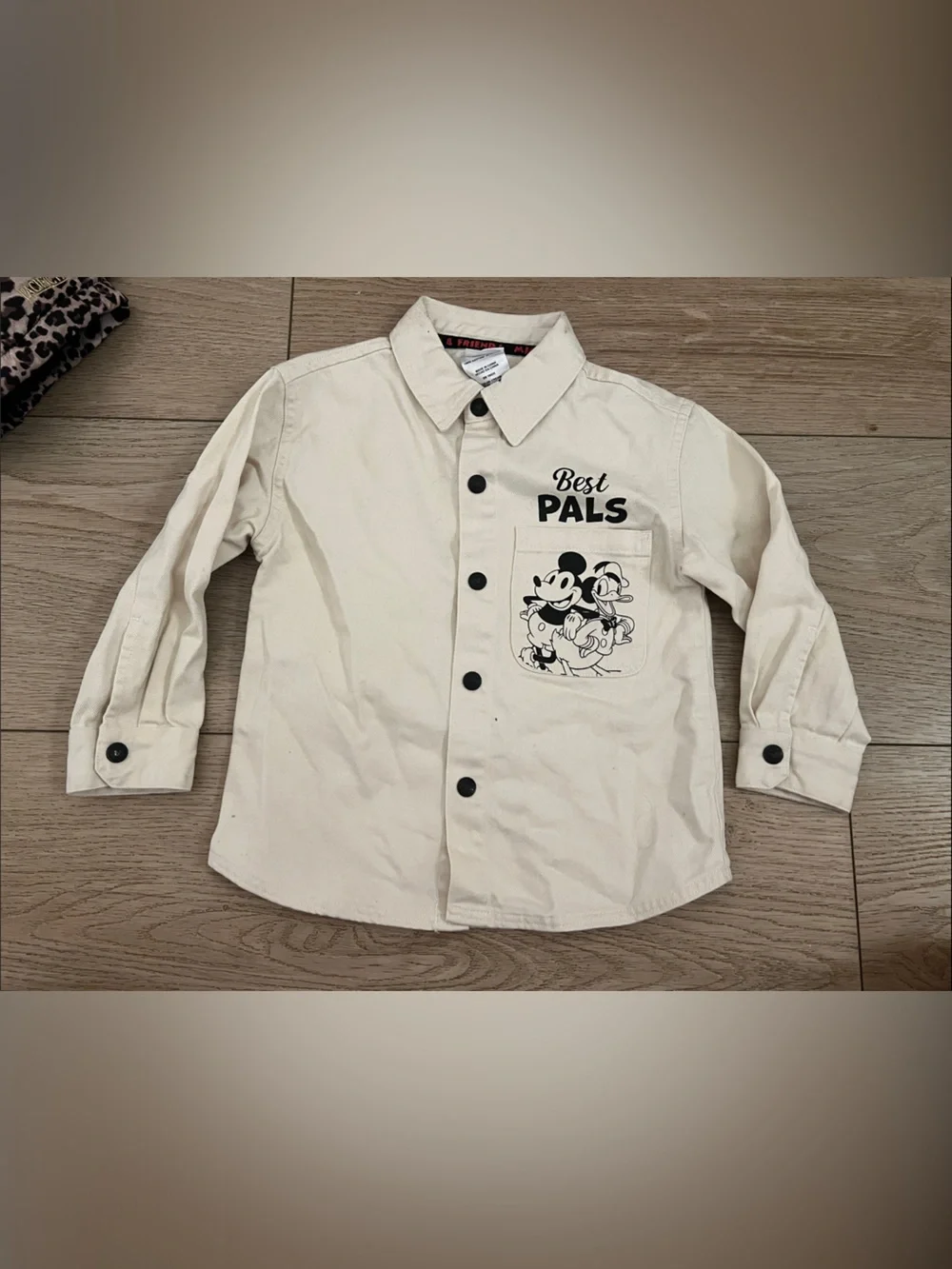 Disney Cream 'Best Pals' Button-Up Jean Jacket for Kids